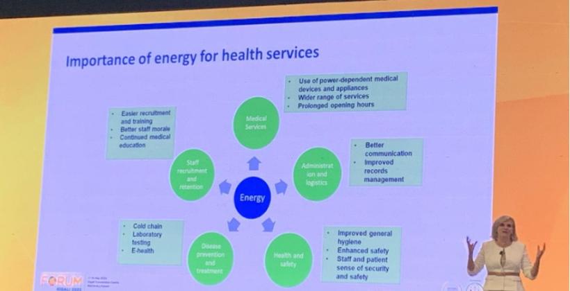 Dr Maria P. Neira (Director of the Department of Environment, Climate Change and Health at the WHO) presenting at the Sustainable Energy for All (SEforALL) Forum session “Powering Healthcare During and Beyond a Pandemic”.