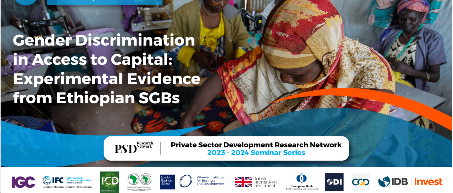 Gender discrimination in access to capital: Experimental evidence from Ethiopian SGBs