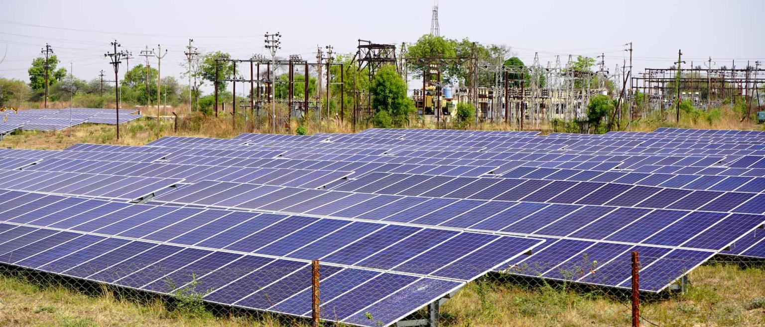 Solar panel farm in India