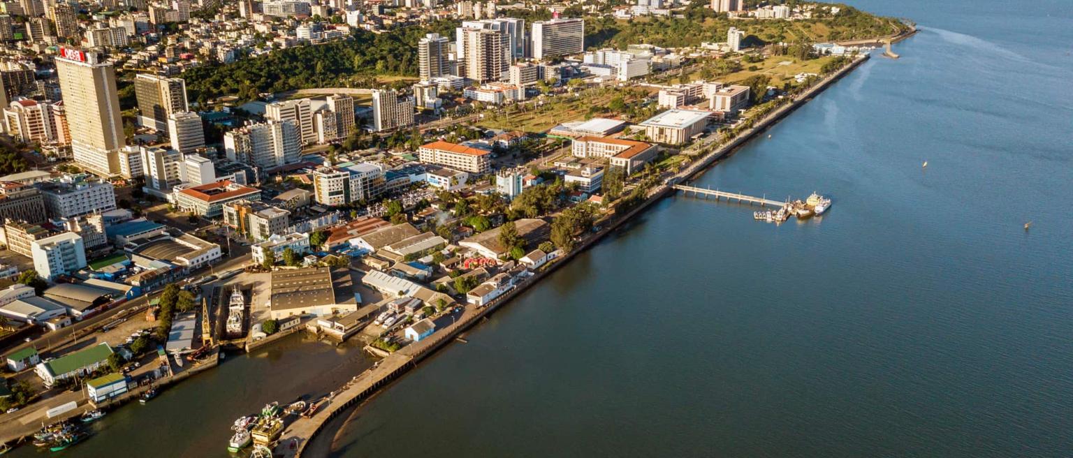 Aerial view, downtown of Maputo, Mozambique