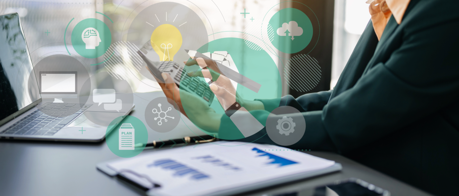 Close up of businesswoman hand typing laptop working to calculate at office.