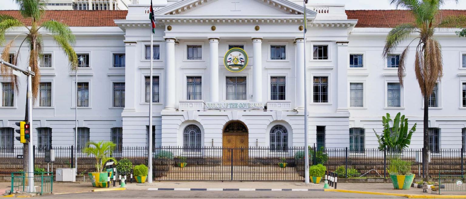 A street view of a Nairobi City Hall, Kenya.