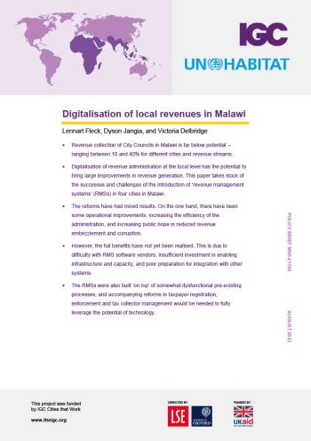 Digitalisation of local revenue in Malawi