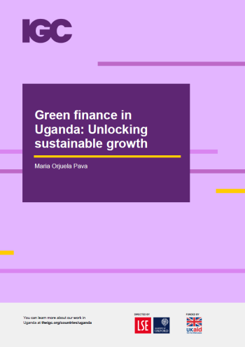 Green finance in Uganda policy note cover
