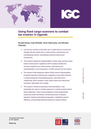 Using fixed cargo scanners to combat tax evasion in Uganda