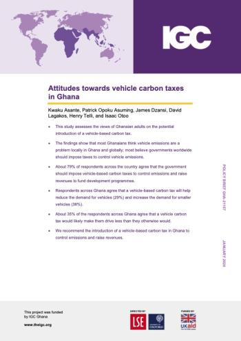 Attitudes towards vehicle carbon taxes in Ghana