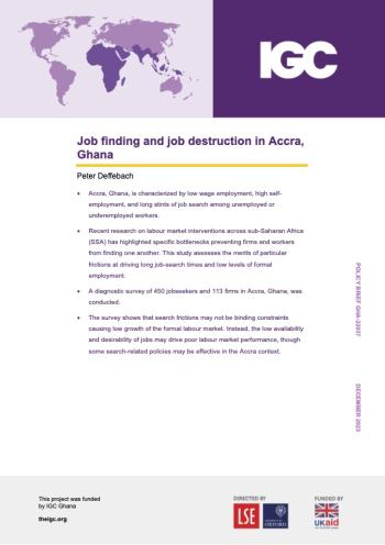 Job finding and job destruction in Accra, Ghana