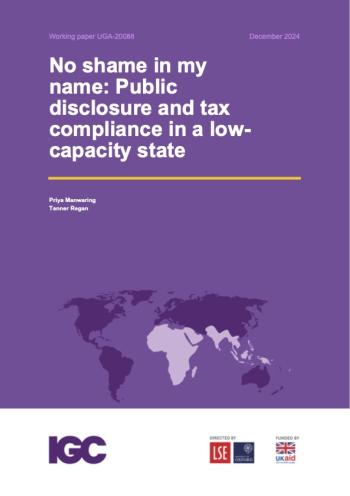 No shame in my name: Public disclosure and tax compliance in a low-capacity state 