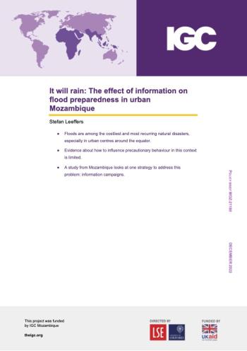 It will rain: The effect of information on flood preparedness in urban Mozambique