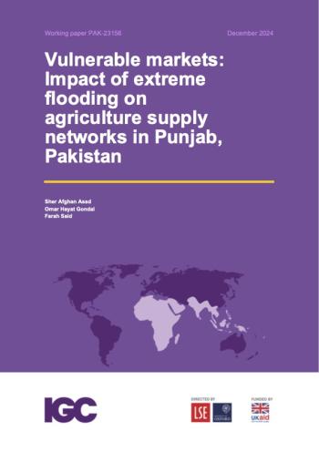 Cover page for report: Vulnerable markets: Impact of extreme flooding on agriculture supply networks in Punjab, Pakistan