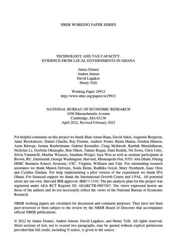 Technology and tax capacity: Evidence from local governments in Ghana