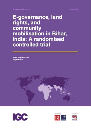 E-governance, land rights, and community mobilisation in Bihar, India