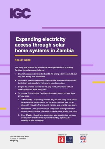 Cover page for policy note
