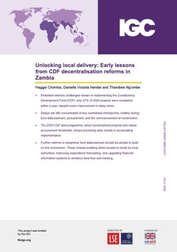 Cover page for policy brief