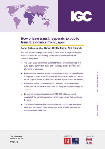 Cover page for policy brief