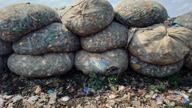  Plastic wastes are seen in Kampala, Uganda on March 10, 2022