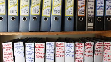 Folders at Bimas microcredit agency