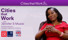 Screenshot of Cities that Work explainer video with Jennifer Musisi