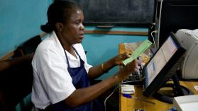Data entry at railway clinic in kafue district