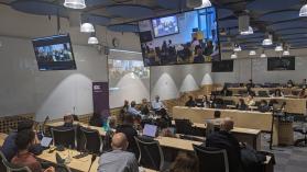 Policy panel and audience at Firms, Trade, Dev