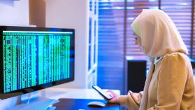 Busy day for a female middle Eastern Computer Engineer