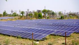Solar panel farm in India.