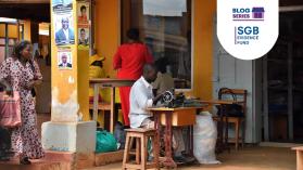 Shop of a tailor on a suburban street in Kampala, Uganda. Photo credit: znm via Getty Images.