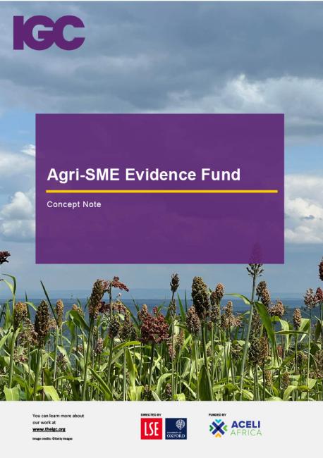 Agri-SME Evidence Fund Concept Note cover
