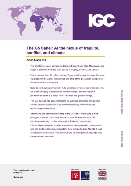 The G5 Sahel: At the nexus of fragility, conflict, and climate
