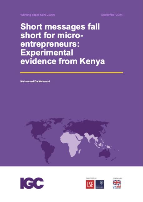 Short messages fall short for micro-entrepreneurs: Experimental evidence from Kenya