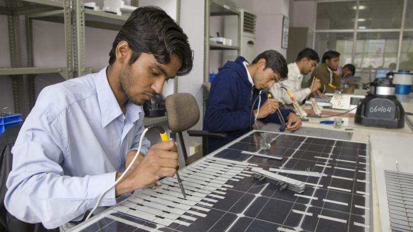 Technology factory workers in India