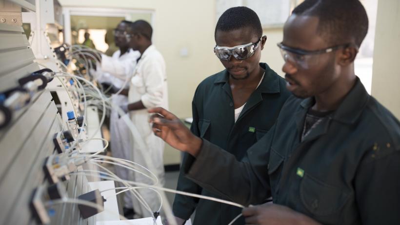 Zambian students training