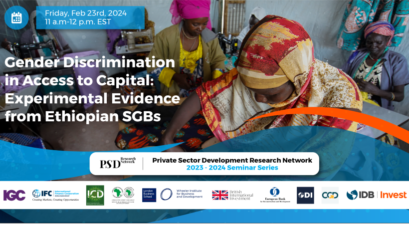 Gender discrimination in access to capital: Experimental evidence from Ethiopian SGBs