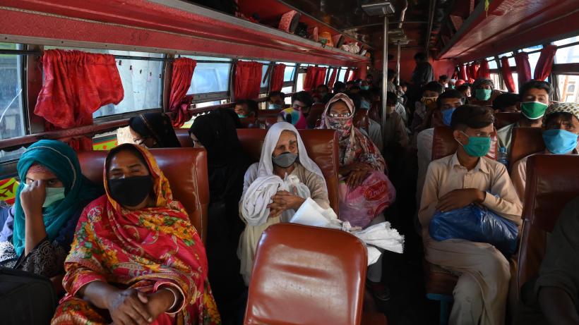 Women in public transport in Lahore