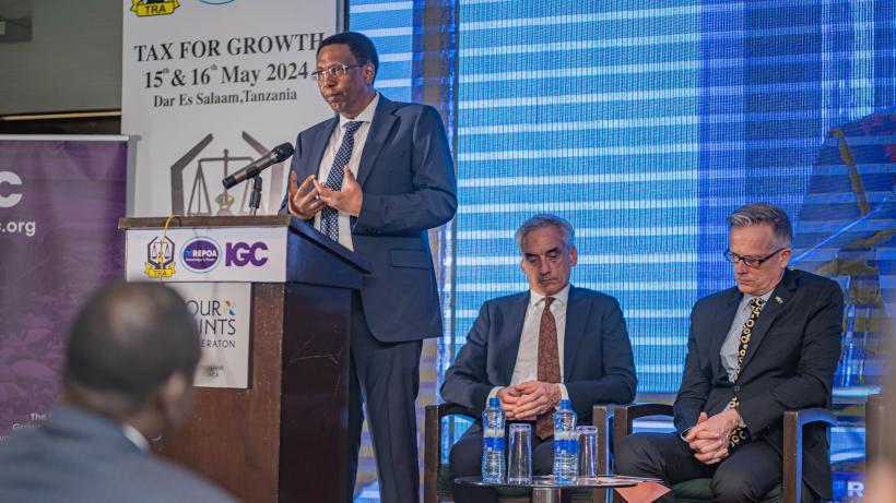 From left: Tanzania&rsquo;s Commissioner for External Finance Rished M. Bade; IGC Executive Director Jonathan Leape; British High Commissioner to Tanzania David Concar 