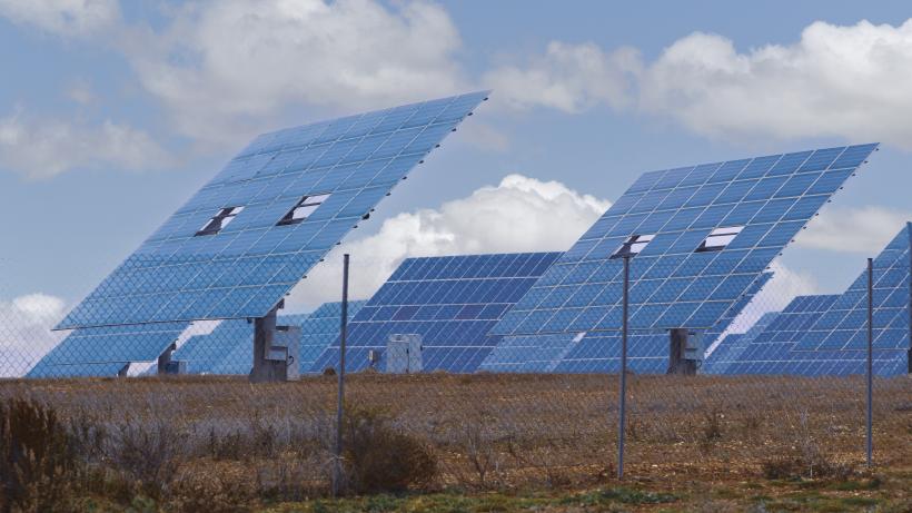 Solar panels on non-urban land. Photo by Jultud via Getty Images