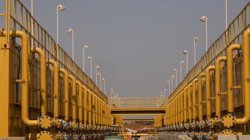 General view of TotalEnergies' central processing facility construction in Buliisa, Uganda