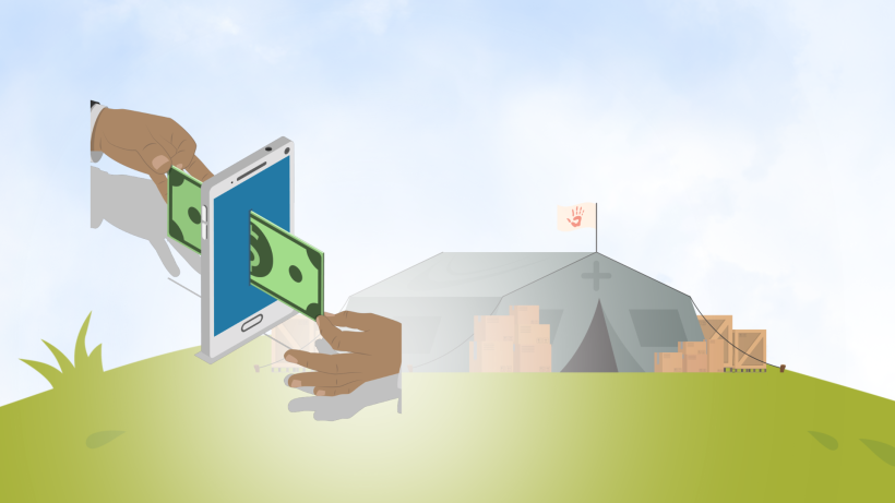 digital payments humanitarian aid made on Adobe Express