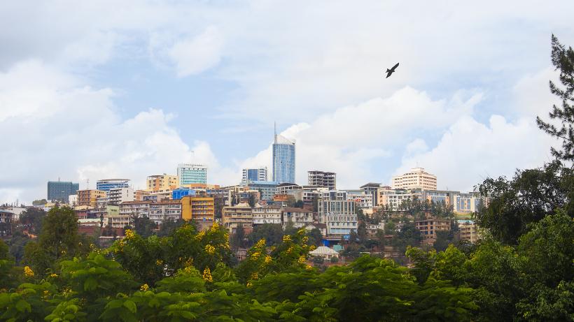 View of Kigali business district with offices, towers and residential homes. Photo credits: stellalevi / E+ via Getty Images.