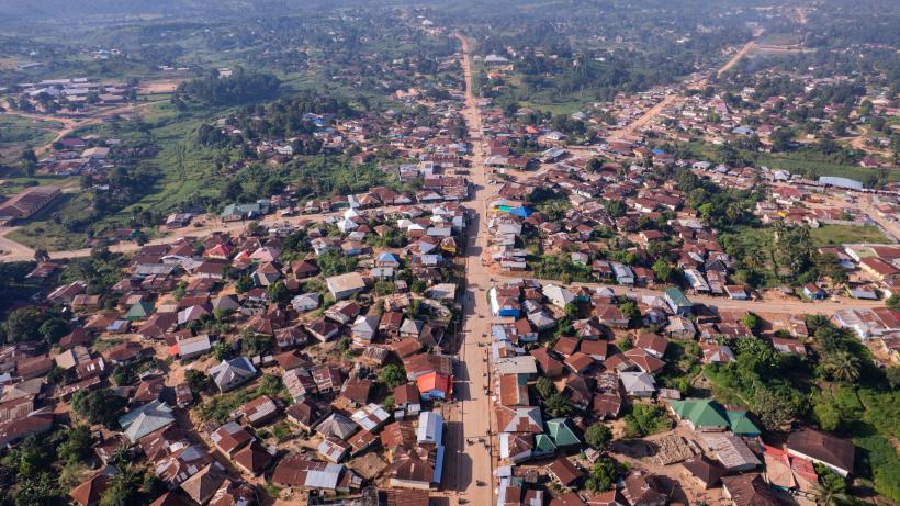 Aerial shot of a small village in West Africa, Liberia, Voinjama City. Photo credit: Roger Yebuah / iStock / Getty Images Plus via Getty Images.