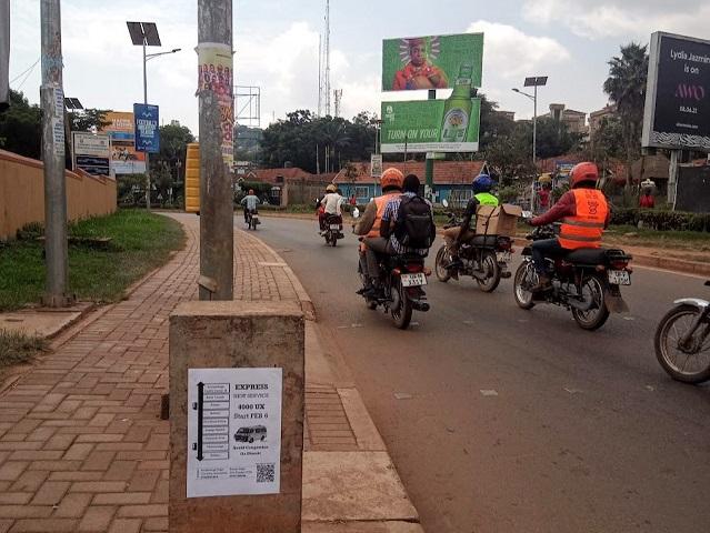 In Kampala, Uganda, a flyer advertises the city's new, informal bus route. Photo by Tamara Kerzhner