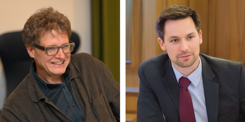 Portraits of Robin Burgess and Tim Dobermann