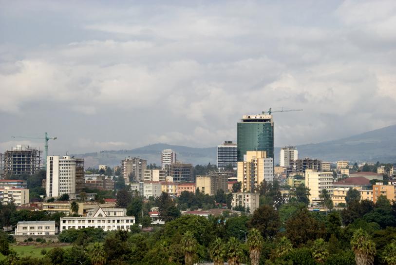 City view over the skyline of Addis Ababa, Ethiopia. The image shows the downtown business district of the city. Photo credits: Frankvanden Bergh / E+ via Getty Images.
