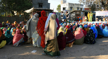 Women leaders at a panchayat meeting, Uttar Pradesh, India. 