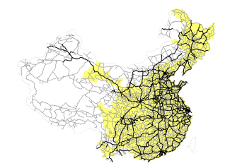 China’s road and express highway networks in 2010